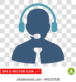 Vector Support Chat EPS vector icon. Illustration style is flat iconic bicolor cyan and blue symbol on a transparent background.