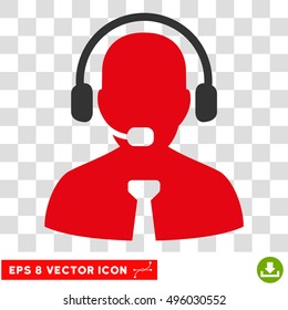 Vector Support Chat EPS vector pictogram. Illustration style is flat iconic bicolor gray and intensive red symbol on a transparent background.