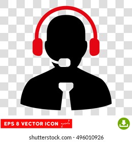 Vector Support Chat EPS vector pictograph. Illustration style is flat iconic bicolor intensive red and black symbol on a transparent background.