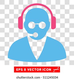 Vector Support Operator EPS vector icon. Illustration style is flat iconic bicolor pink and blue symbol on a transparent background.