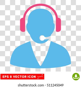 Vector Support Operator EPS vector pictograph. Illustration style is flat iconic bicolor pink and blue symbol on a transparent background.