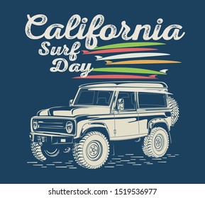 Vector Surf 4x4 Off Road Car Illustration