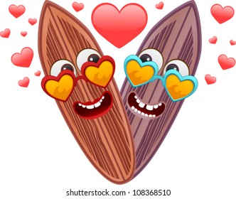 vector surf board character series 3 - love