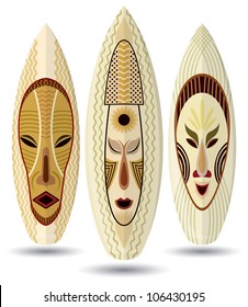 Vector surf boards ( African Mask )