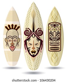 Vector surf boards ( African Mask )