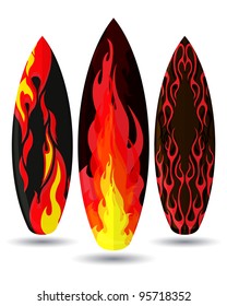 Vector surf boards ( flame design)