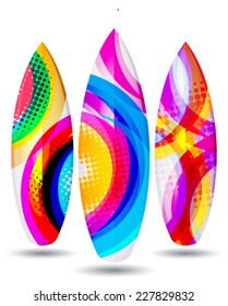 Vector surf boards ( Grunge Abstract Design )  