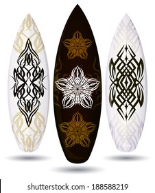 Vector surf boards ( Tattoo design ) 