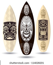 Vector surf boards (  Tiki Mask Design )