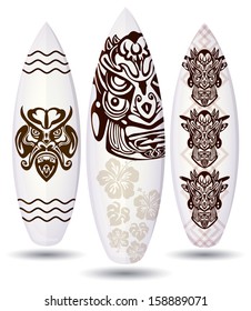 Vector surf boards ( Tiki Mask Design ) 