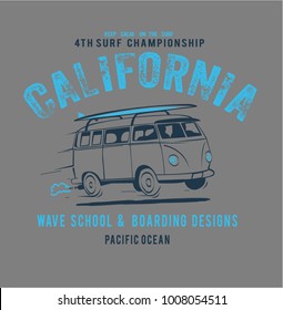 Vector Surf Bus Illustration And Text Print