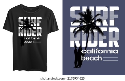 vector surf california beach mockup t shirt design