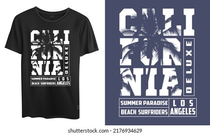 vector surf california beach mockup t shirt design