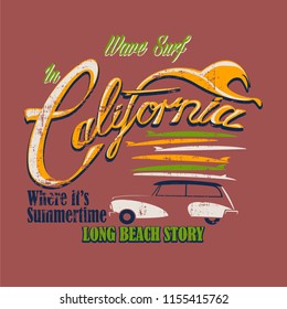vector surf car illustration 