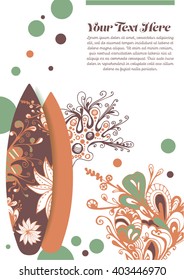 Vector Surf Graphics. Decorated surfboards for event poster design