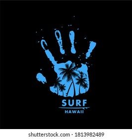 vector surf Hawaii illustration for t shirt print