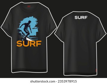 vector surf mockup t shirt design