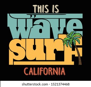 vector surf and paradise print 