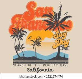 vector surf and paradise print 