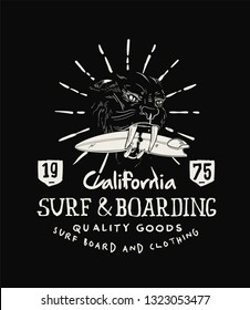vector surf print or tattoo design
