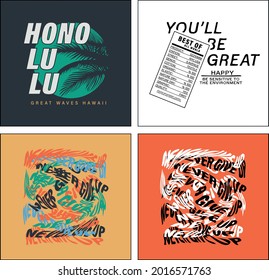 vector surf slogan and tee graphic print
