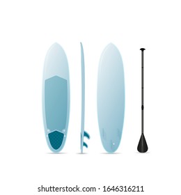 Vector surf sup board with three sides. 