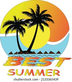 Vector surf and tropical illustration for t shirt prints