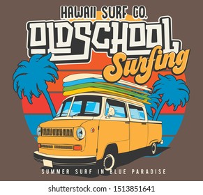 Vector surf truck illustration print