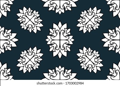 Vector surface design for fabric, apparel textile, book, interior, wallpaper, phone case. Monochrome