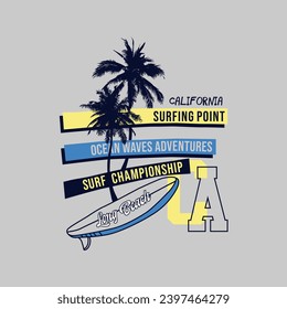 vector of surfboard, surfing point, ocean waves adventure, surf championship, design graphic illustration