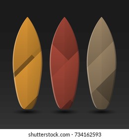 Vector Surfboards Design With Abstract Colorful Pattern