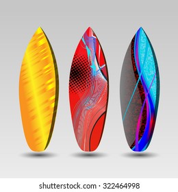 Vector Surfboards Design with Abstract Pattern
