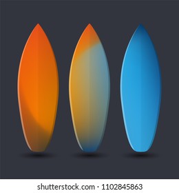 Vector Surfboards Design with Colorful Abstract Blurred Pattern