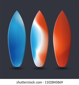 Vector Surfboards Design with Colorful Abstract Blurred Pattern