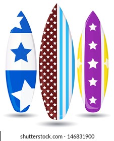 Vector surfboards design ( star and stripes design )