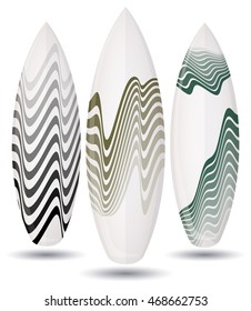 Vector surfboards design ( waves stripes design / zigzag pattern design )