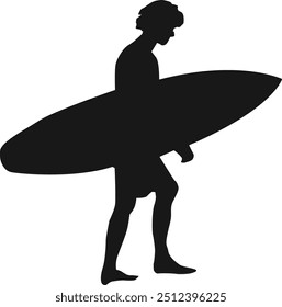 Vector Surfer Silhouette isolated on white background