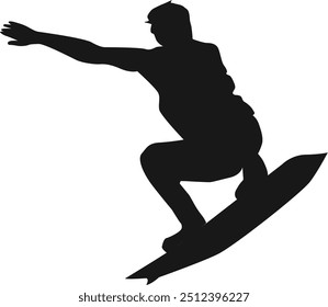 Vector Surfer Silhouette isolated on white background