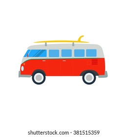 Vector Surfer Van Illustration Isolated On A White Background