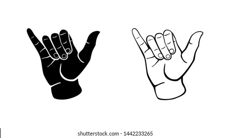 Vector Surfers Shaka Hand Sign Isolated Stock Vector (Royalty Free ...