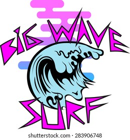 Vector Surfing Big Wave Logo Stock Vector (Royalty Free) 283906748 ...