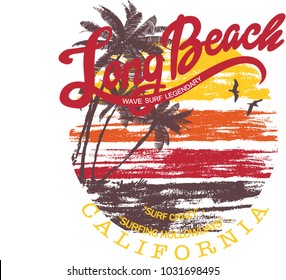 vector surfing illustration print