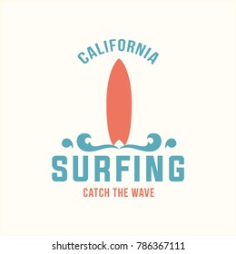 Vector surfing logo or icon. Isolated on white.