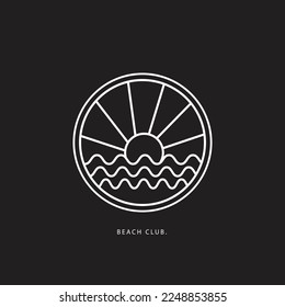 Vector surfing theme badge design. For t-shirt prints, posters, stickers and other uses