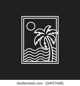 Vector surfing theme badge design. For t-shirt prints, posters, stickers and other uses