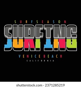 Vector Surfing typography design t shirt vector illustration