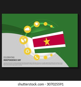 Vector Suriname Independence Day Horizontal Flyer template. Creative Brochure Title Page. National Day Leaflet design element. vector illustration