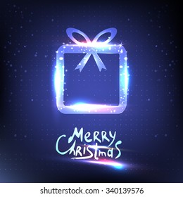 Vector surprise gift box design template. Christmas light