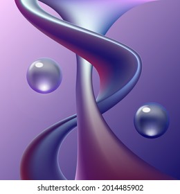 Vector surreal background in blue tones with water drops and volumetric lines.