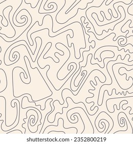 Vector surreal colorful seamless srtwork with wave hand drawn patterns for print fabric, textile, apparel clothing.